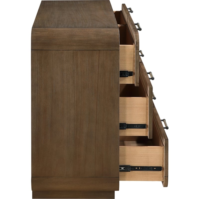 Meridian Furniture Windsor Brown Solid Wood And Natural Cane Dresser