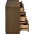 Meridian Furniture Windsor Brown Solid Wood And Natural Cane Dresser
