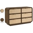 Meridian Furniture Windsor Brown Solid Wood And Natural Cane Dresser