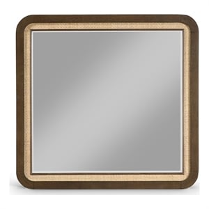 Meridian Furniture Windsor Brown Solid Wood And Natural Cane Mirror