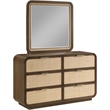 Meridian Furniture Windsor Brown Solid Wood And Natural Cane Mirror