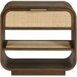 Meridian Furniture Windsor Brown Solid Wood And Natural Cane Nightstand