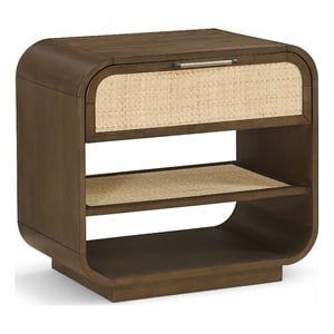 Meridian Furniture Windsor Brown Solid Wood And Natural Cane Nightstand