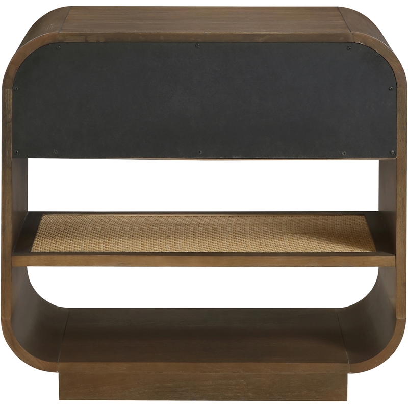 Meridian Furniture Windsor Brown Solid Wood And Natural Cane Nightstand