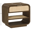 Meridian Furniture Windsor Brown Solid Wood And Natural Cane Nightstand