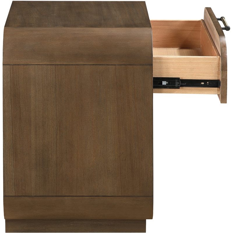 Meridian Furniture Windsor Brown Solid Wood And Natural Cane Nightstand