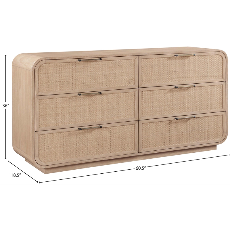 Meridian Furniture Windsor Natural Solid Wood Dresser