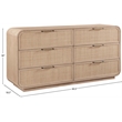 Meridian Furniture Windsor Natural Solid Wood Dresser