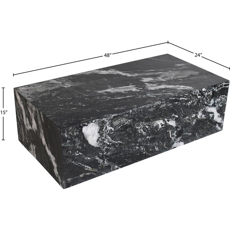 Meridian Furniture Bolzano Black Marble Coffee Table