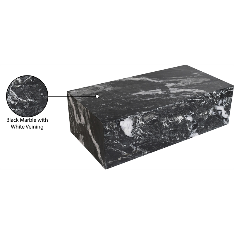 Meridian Furniture Bolzano Black Marble Coffee Table