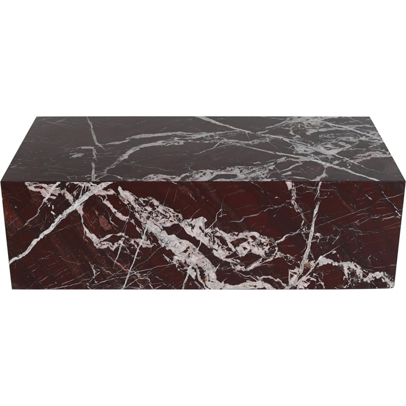 Meridian Furniture Bolzano Red Marble Coffee Table