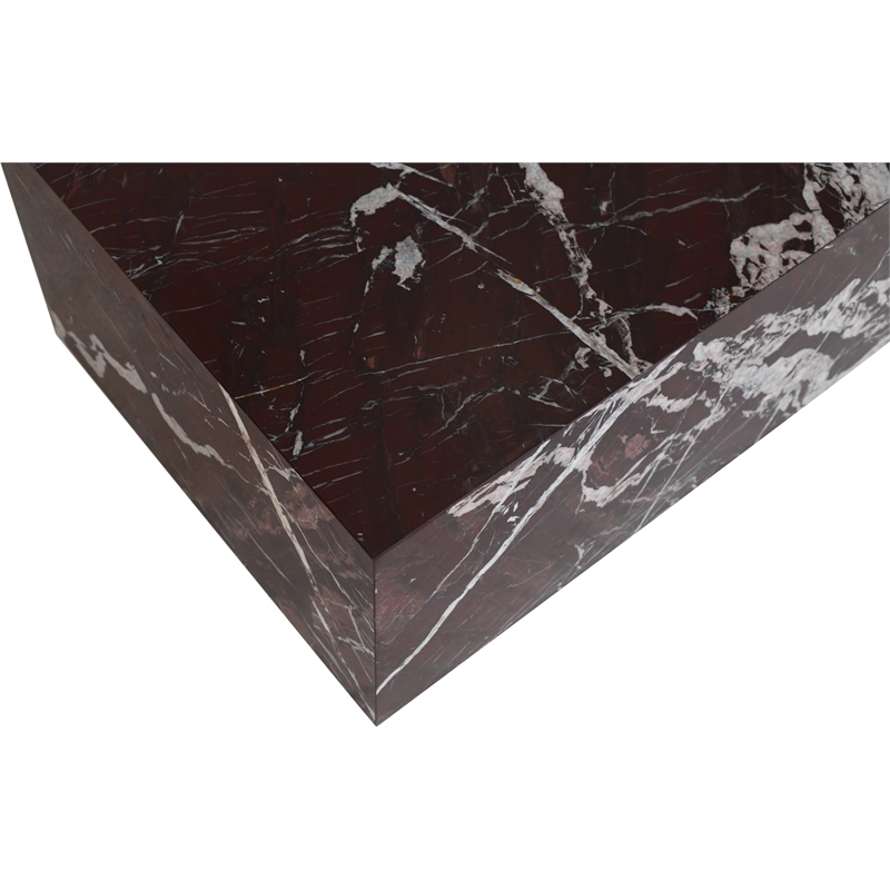 Meridian Furniture Bolzano Red Marble Coffee Table
