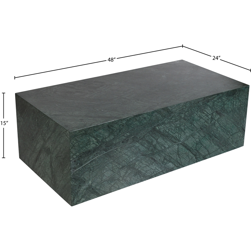 Meridian Furniture Bolzano Green Marble Coffee Table