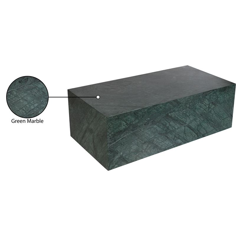 Meridian Furniture Bolzano Green Marble Coffee Table