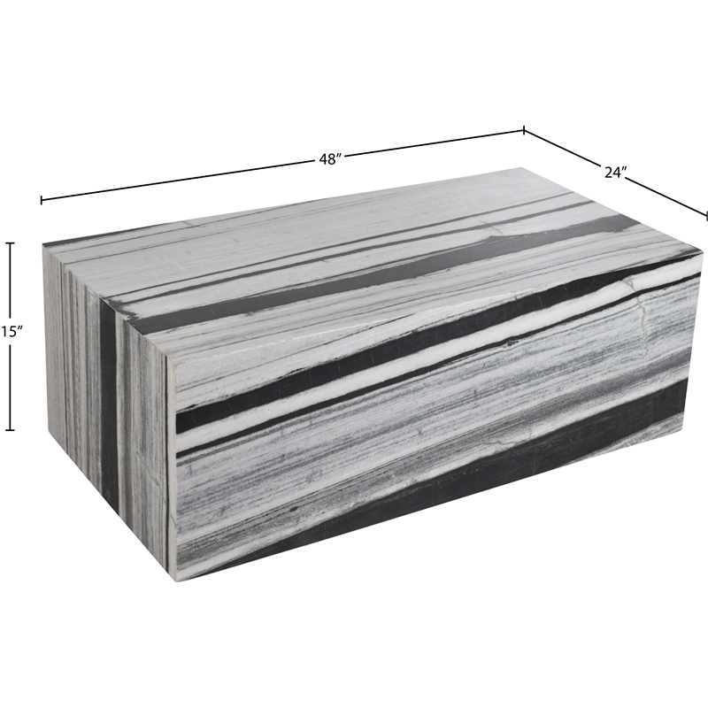 Meridian Furniture Bolzano Panda Marble Coffee Table