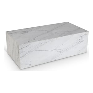 Meridian Furniture Bolzano White Marble Coffee Table