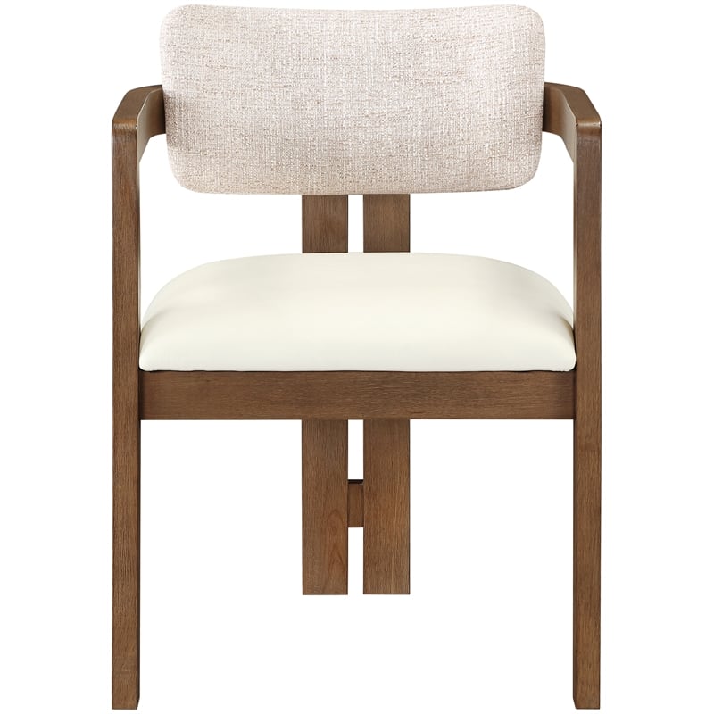 Meridian Furniture Ravina Beige Vegan Leather and Linen Textured DC (Set of 2)