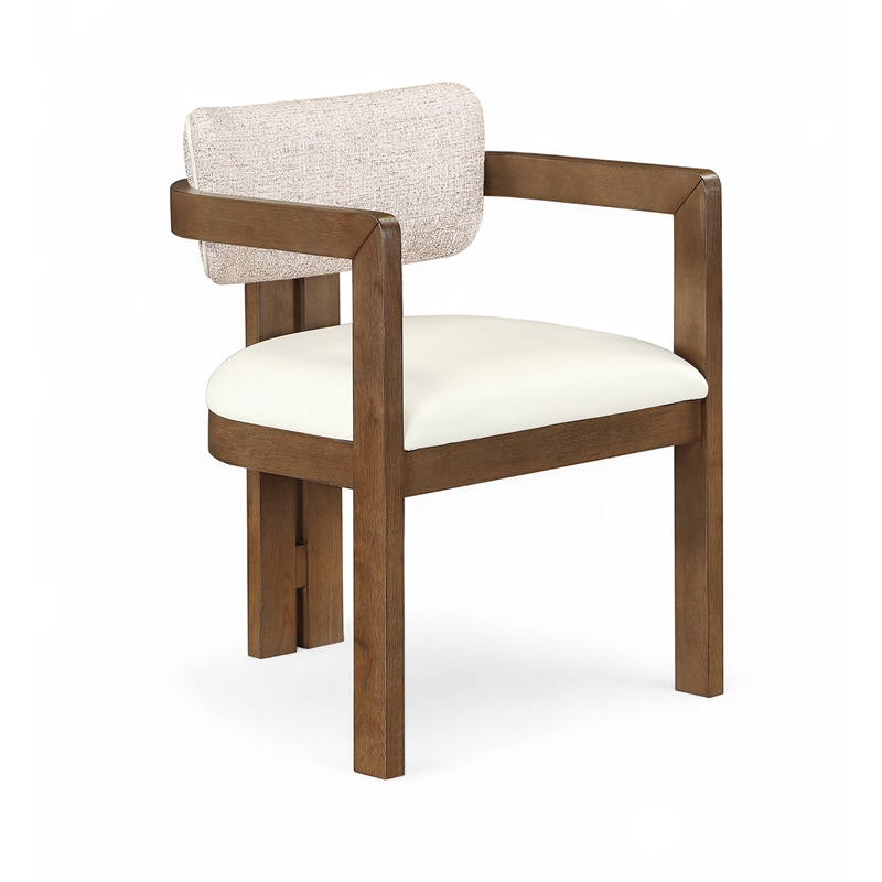 Meridian Furniture Ravina Beige Vegan Leather and Linen Textured DC (Set of 2)
