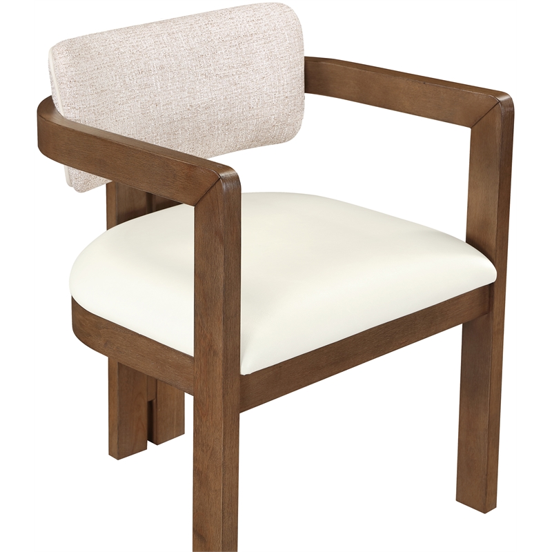 Meridian Furniture Ravina Beige Vegan Leather and Linen Textured DC (Set of 2)