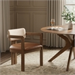 Meridian Furniture Ravina Cognac Vegan Leather and Linen Textured DC (Set of 2)