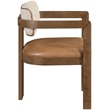 Meridian Furniture Ravina Cognac Vegan Leather and Linen Textured DC (Set of 2)