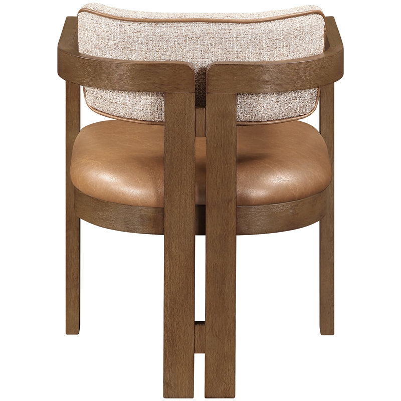Meridian Furniture Ravina Cognac Vegan Leather and Linen Textured DC (Set of 2)