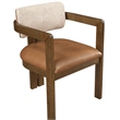 Meridian Furniture Ravina Cognac Vegan Leather and Linen Textured DC (Set of 2)