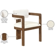 Meridian Furniture Ravina Cream Vegan Leather and Linen Textured DC (Set of 2)