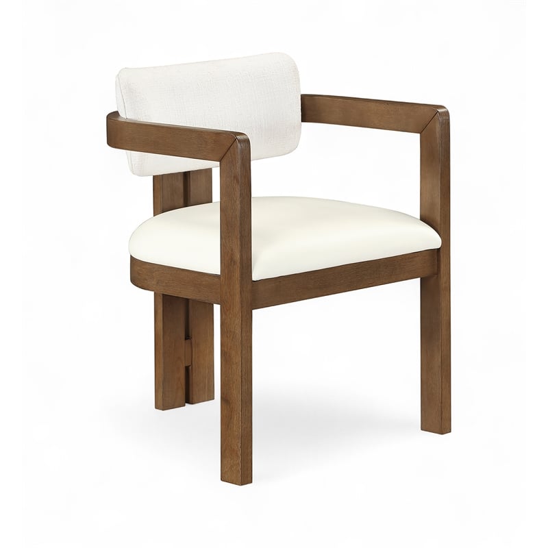Meridian Furniture Ravina Cream Vegan Leather and Linen Textured DC (Set of 2)