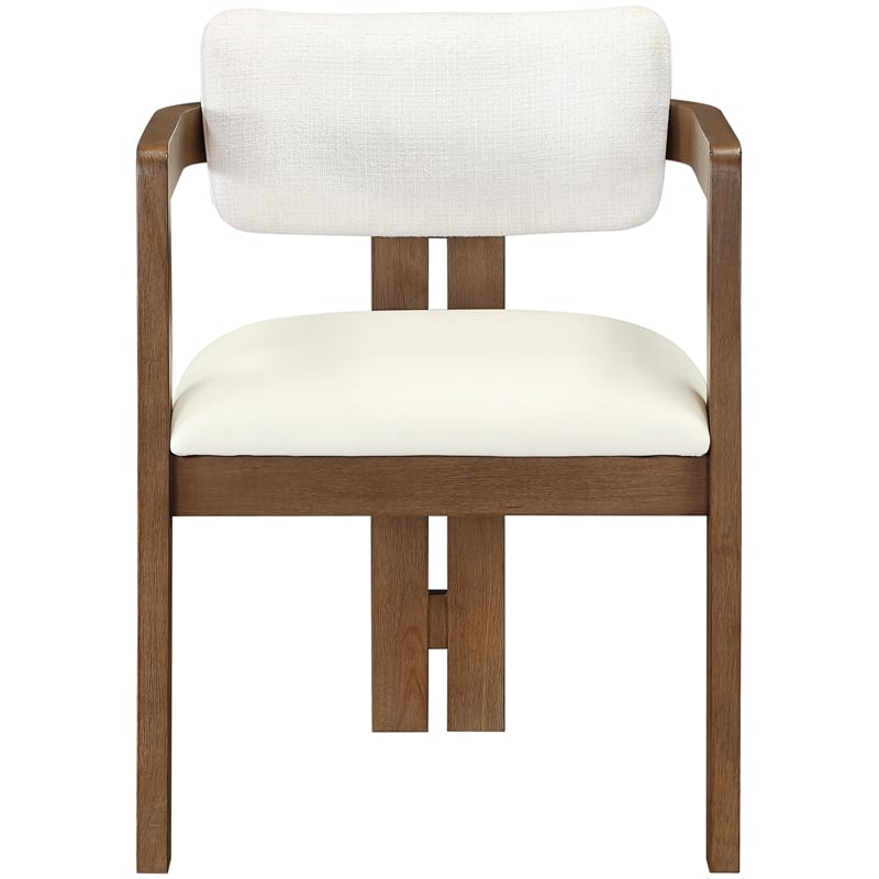Meridian Furniture Ravina Cream Vegan Leather and Linen Textured DC (Set of 2)