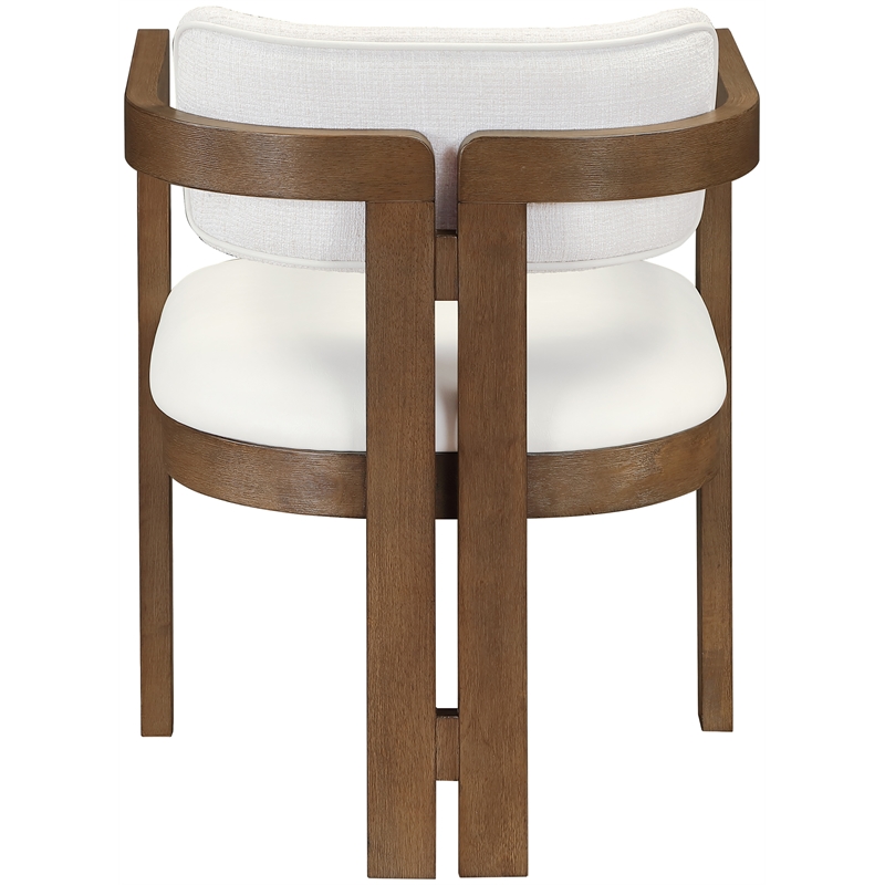 Meridian Furniture Ravina Cream Vegan Leather and Linen Textured DC (Set of 2)