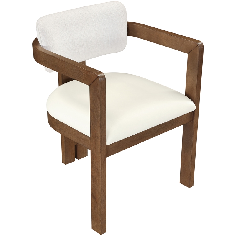 Meridian Furniture Ravina Cream Vegan Leather and Linen Textured DC (Set of 2)