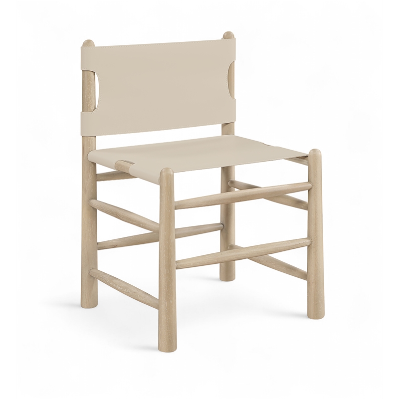 Meridian Furniture Santos Beige Vegan Leather Dining Chair (Set of 2)