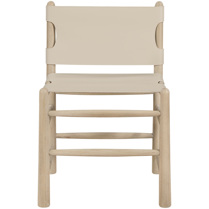 Meridian Furniture Santos Beige Vegan Leather Dining Chair (Set of 2)