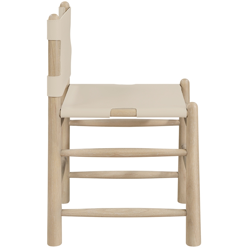 Meridian Furniture Santos Beige Vegan Leather Dining Chair (Set of 2)
