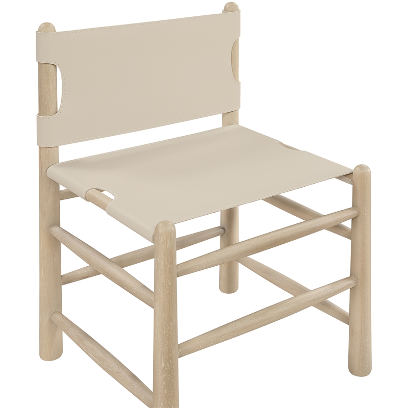 Meridian Furniture Santos Beige Vegan Leather Dining Chair (Set of 2)