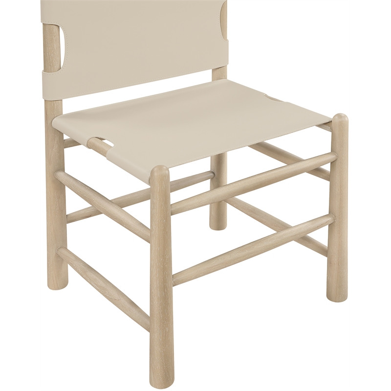 Meridian Furniture Santos Beige Vegan Leather Dining Chair (Set of 2)