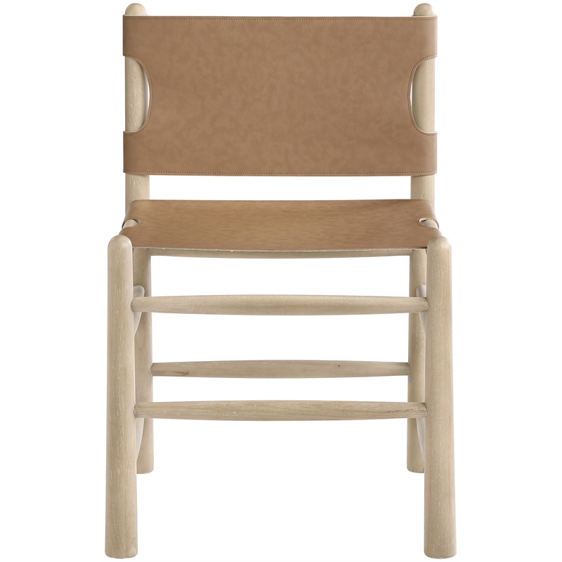 Meridian Furniture Santos Brown Vegan Leather  Dining Chair (Set of 2)