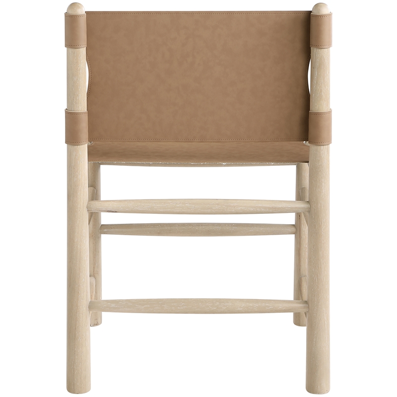 Meridian Furniture Santos Brown Vegan Leather  Dining Chair (Set of 2)