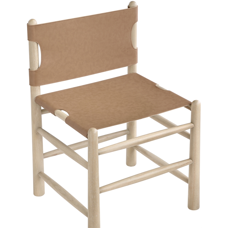 Meridian Furniture Santos Brown Vegan Leather  Dining Chair (Set of 2)