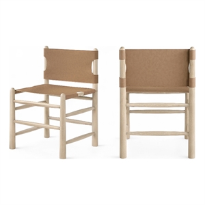 Meridian Furniture Santos Brown Vegan Leather  Dining Chair (Set of 2)