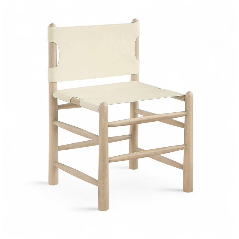 Meridian Furniture Santos Cream Vegan Leather Dining Chair (Set of 2)