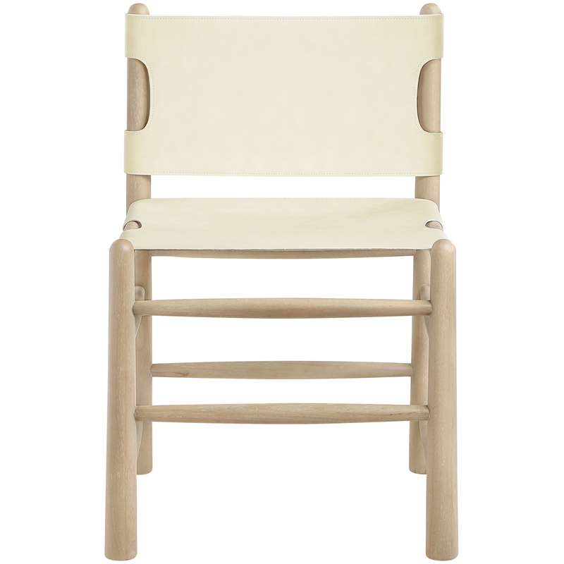 Meridian Furniture Santos Cream Vegan Leather Dining Chair (Set of 2)