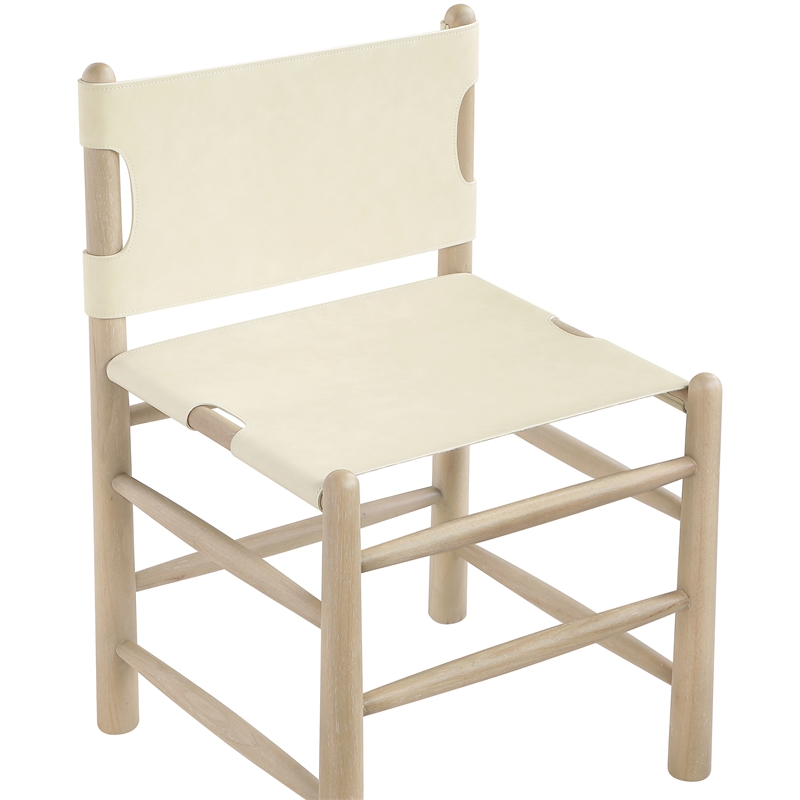 Meridian Furniture Santos Cream Vegan Leather Dining Chair (Set of 2)