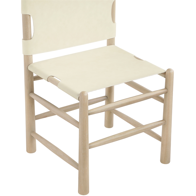 Meridian Furniture Santos Cream Vegan Leather Dining Chair (Set of 2)