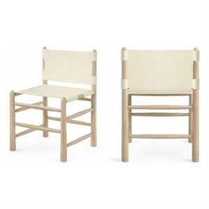Meridian Furniture Santos Cream Vegan Leather Dining Chair (Set of 2)