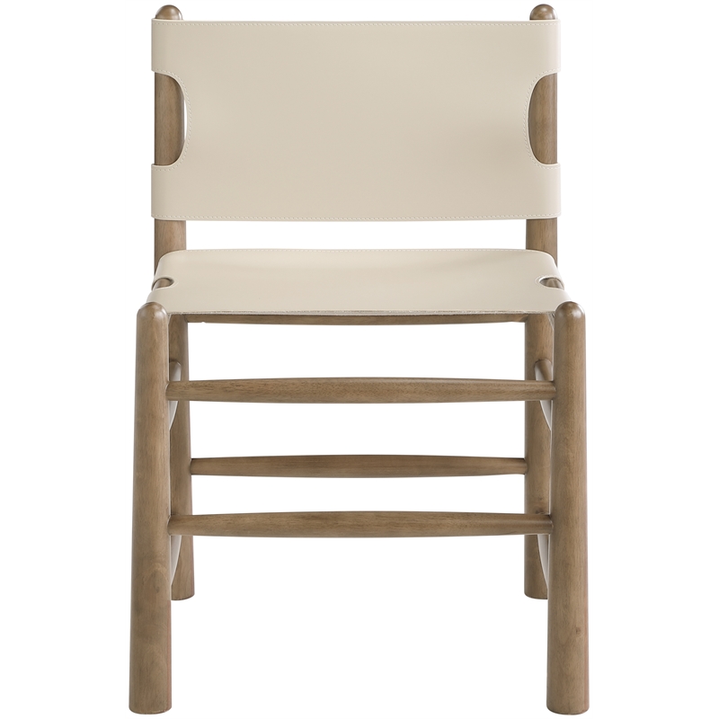 Meridian Furniture Santos Beige Vegan Leather Dining Chair (Set of 2)