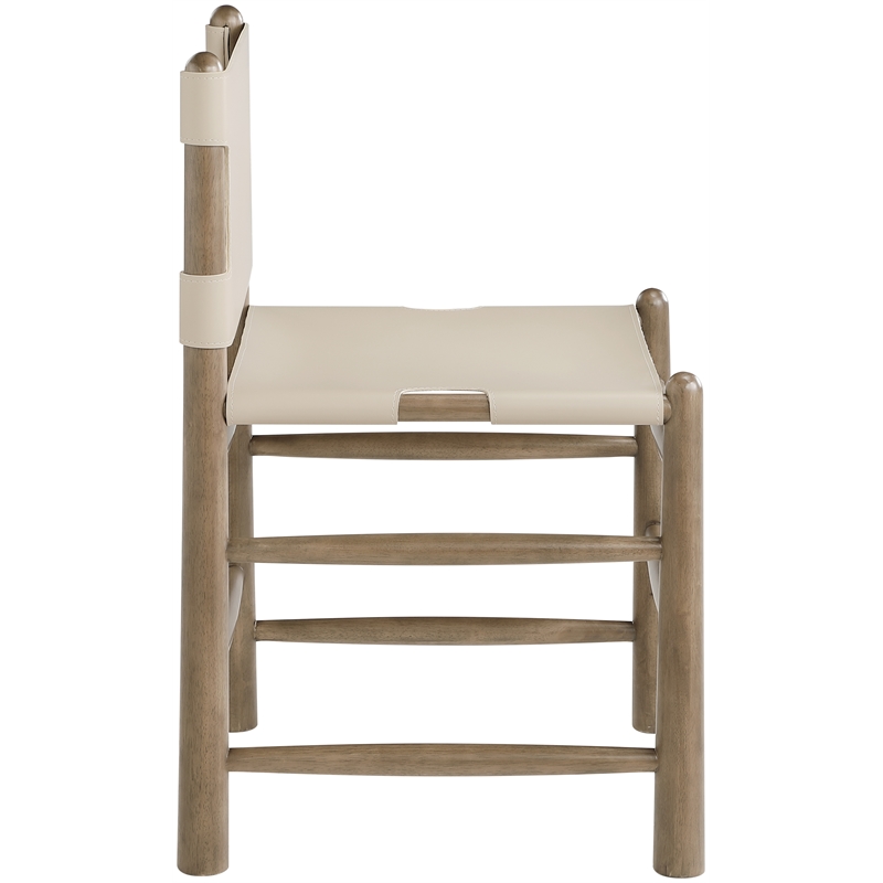 Meridian Furniture Santos Beige Vegan Leather Dining Chair (Set of 2)