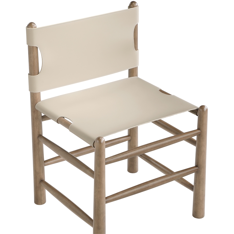 Meridian Furniture Santos Beige Vegan Leather Dining Chair (Set of 2)