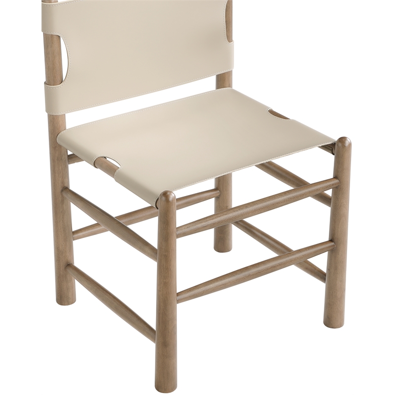 Meridian Furniture Santos Beige Vegan Leather Dining Chair (Set of 2)